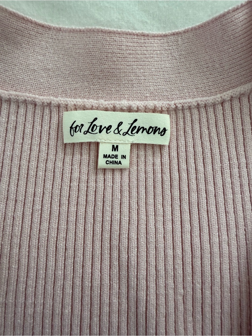Pink Ribbed Lace-Trim Cardigan - Picture 3 of 3